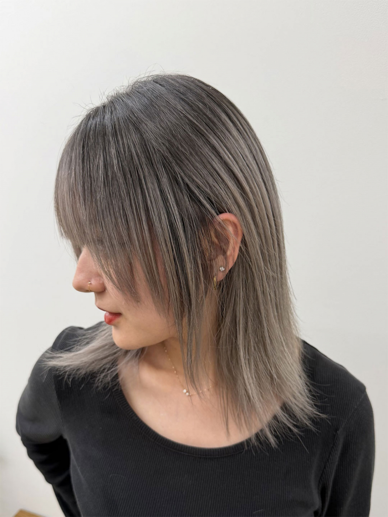 黒髪カタログ/クラゲヘアー/オリーブグレー